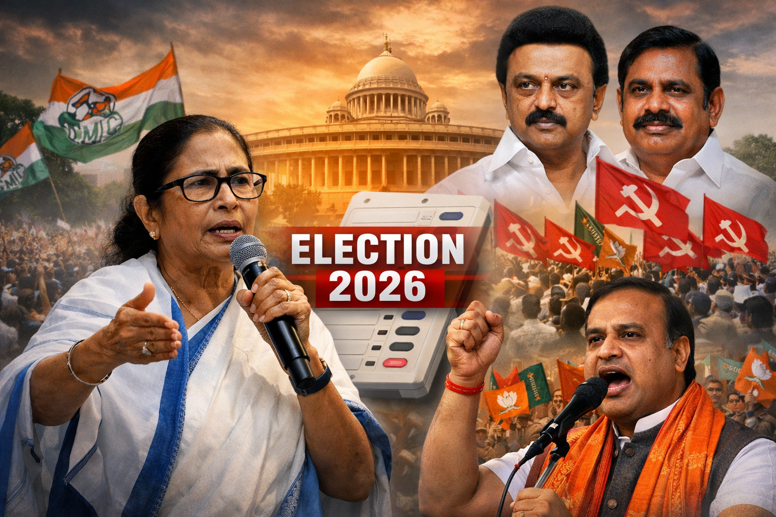विधानसभा चुनाव 2026: बंगाल समेत कई राज्यों में सियासी हलचल तेज