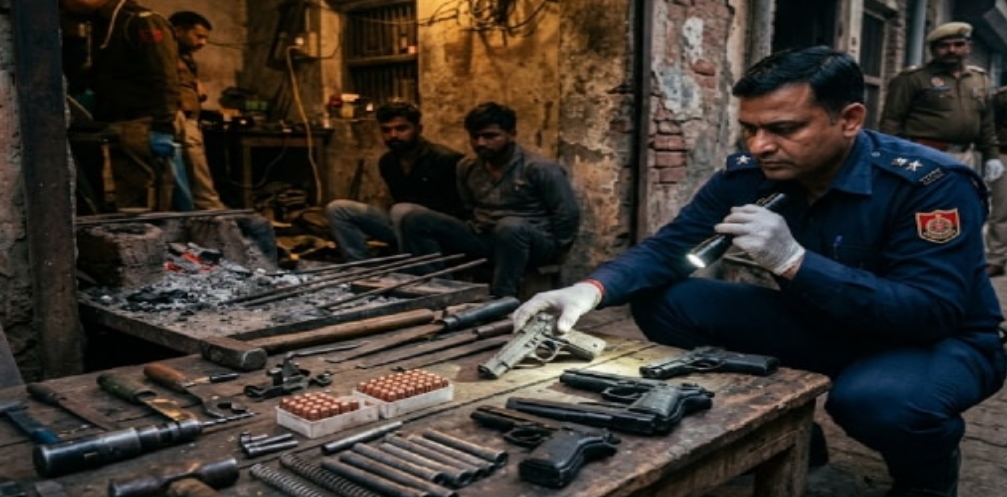 दिल्ली पुलिस की कार्रवाई: मुरादाबाद में अवैध हथियार फैक्ट्री का खुलासा, तीन आरोपी गिरफ्तार