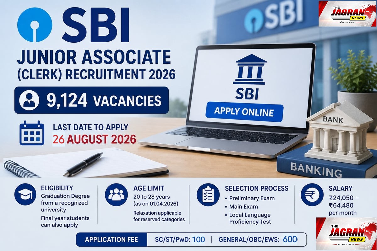SBI में जूनियर एसोसिएट के 9124 पदों पर निकली भर्ती