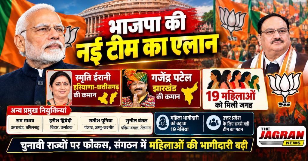 भाजपा ने घोषित किए 36 राज्यों के प्रभारी: स्मृति ईरानी को हरियाणा-छत्तीसगढ़, गजेंद्र पटेल बने झारखंड प्रभारी