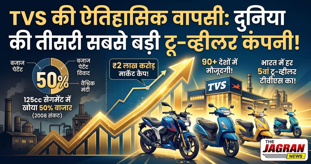 TVS की ऐतिहासिक वापसी: 50% बाजार गंवाने के बाद बनी दुनिया की तीसरी सबसे बड़ी टू-व्हीलर कंपनी