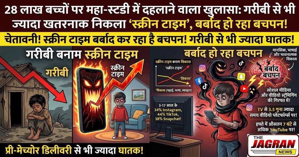 28 लाख बच्चों पर महा-स्टडी में दहलाने वाला खुलासा: गरीबी से भी ज्यादा खतरनाक निकला 'स्क्रीन टाइम', बर्बाद हो रहा बचपन!