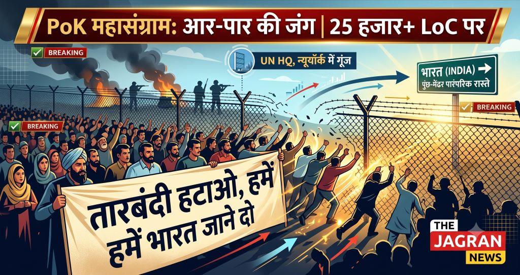 पीओके में आर-पार का महासंग्राम: एलओसी पर उमड़ा 25 हजार लोगों का हुजूम, गूंजे नारे- ‘तारबंदी हटाओ, हमें भारत जाने दो’
