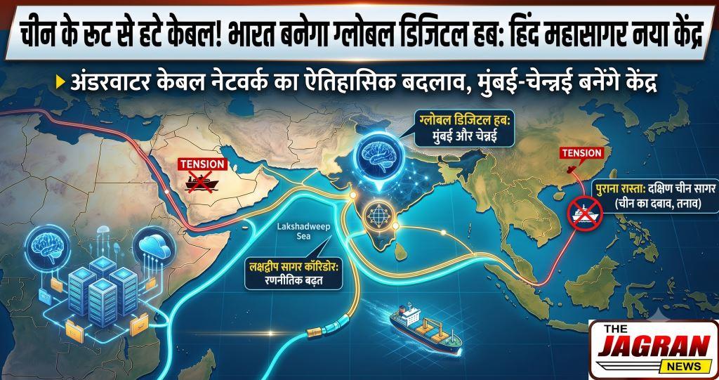 चीन के रूट से हटे अंडरवाटर इंटरनेट केबल, अब हिंद महासागर बना नया केंद्र; भारत में मुंबई-चेन्नई बनेंगे ग्लोबल डिजिटल हब