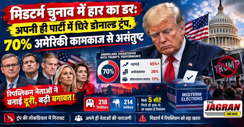 मिडटर्म चुनाव में हार का डर: अपनी ही पार्टी में घिरे डोनाल्ड ट्रंप, 70% अमेरिकी कामकाज से असंतुष्ट