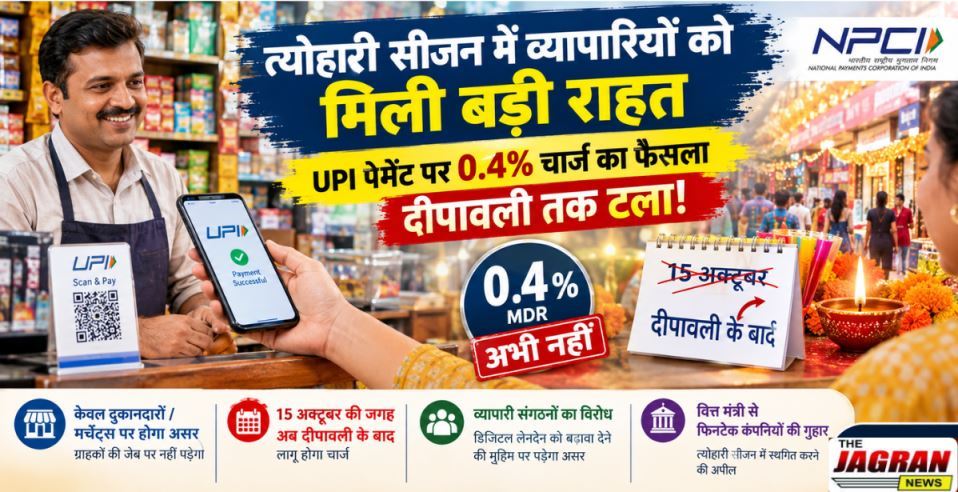 UPI पेमेंट पर 0.4% चार्ज का फैसला दीपावली तक टला, त्योहारी सीजन में व्यापारियों को राहत