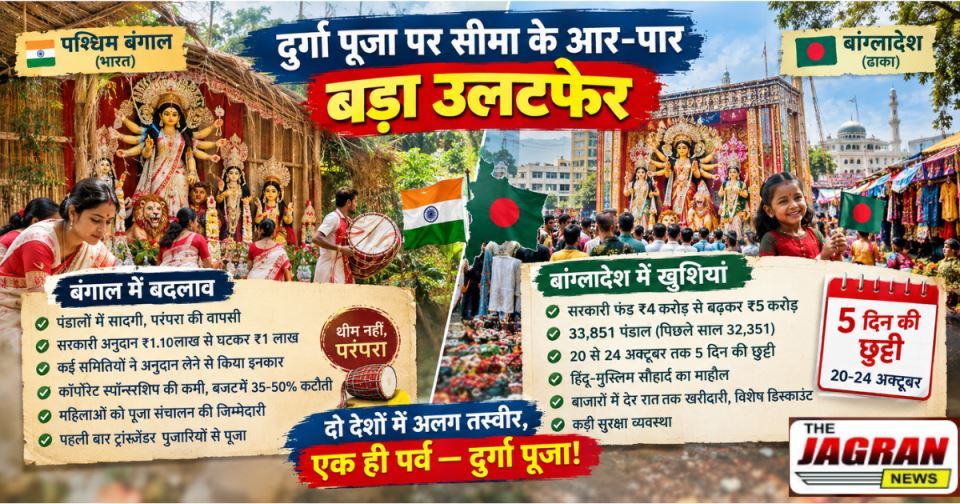 दुर्गा पूजा पर बंगाल सीमा के आर-पार बड़ा उलटफेर